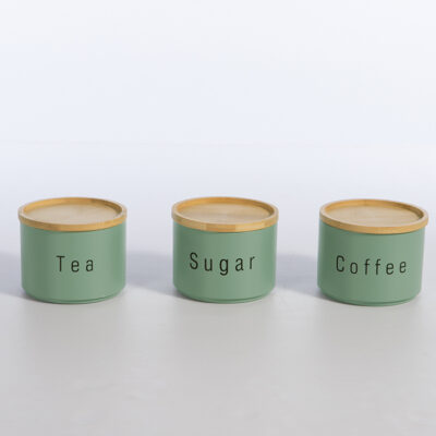ΔΟΧΕΙΟ ΑΠΟΗΘΗΚΕΥΣΗΣ ΣΕΤ 3 ΤΜΧ COFFEE-TEA-SUGAR NEF-NEF HOMEWARE GREEN