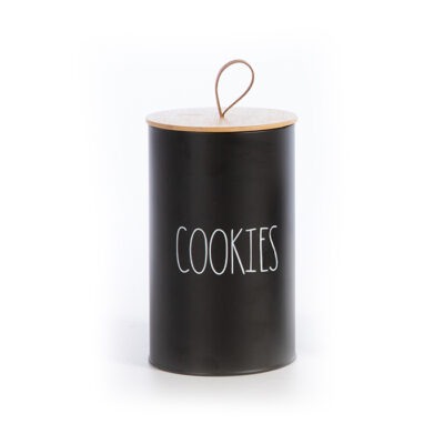 ΔΟΧΕΙΟ ΓΙΑ ΜΠΙΣΚΟΤΑ COOKIES 12Χ12Χ20 NEF-NEF HOMEWARE BLACK
