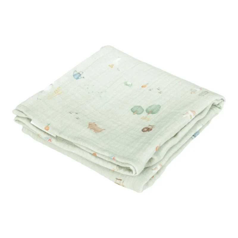 LITTLE DUTCH ΣΕΤ 2 ΠΑΝΑΚΙΑ ΑΓΚΑΛΙΑΣ ΑΠΟ ΜΟΥΣΕΛΙΝΑ LITTLE FARM/OLIVE 70x70 - Image 3