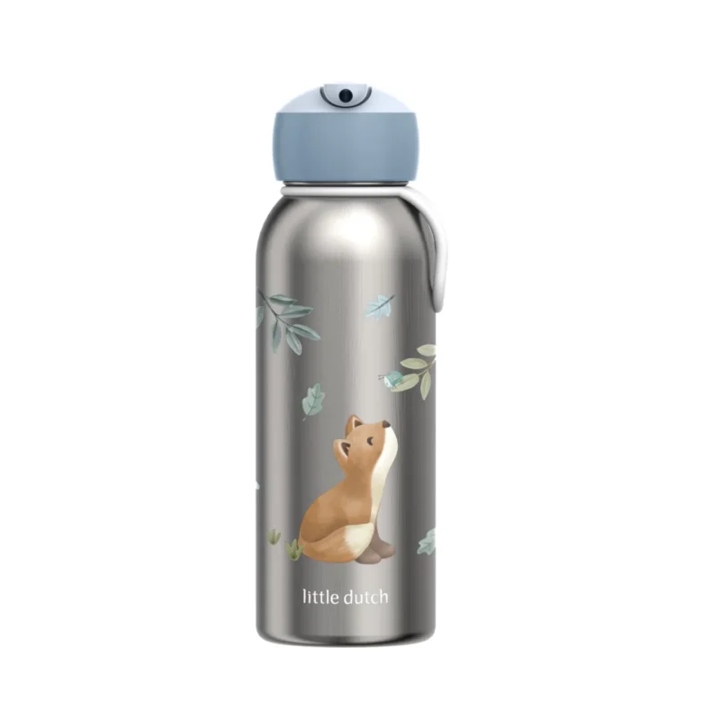 LITTLE DUTCH ΑΝΟΞΕΙΔΩΤΟ ΜΠΟΥΚΑΛΙ - ΘΕΡΜΟΣ FLIO-UP CAMPUS 350 ml - FOREST FRIENDS