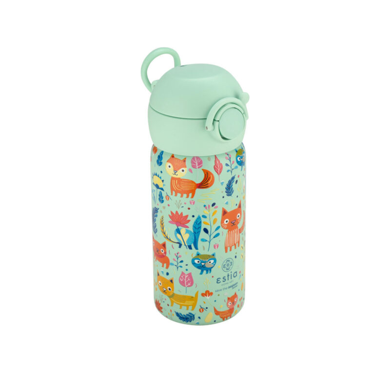 ESTIA HOME ART ΘΕΡΜΟΣ ΠΑΙΔΙΚΟ WONDER BOTTLE SAVE THE AEGEAN 350ml FELINE FOLIAGE - Image 2