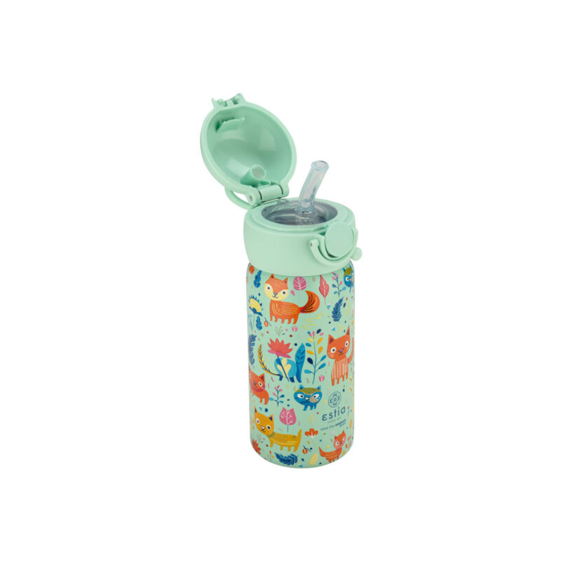 ESTIA HOME ART ΘΕΡΜΟΣ ΠΑΙΔΙΚΟ WONDER BOTTLE SAVE THE AEGEAN 350ml FELINE FOLIAGE - Image 3