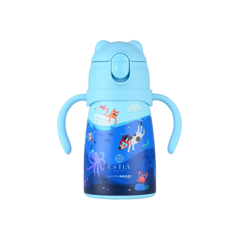 ESTIA HOME ART ΘΕΡΜΟΣ ΠΑΙΔΙΚΟ BUBBLE BOTTLE SAVE THE AEGEAN 300ml OCEAN PLAY