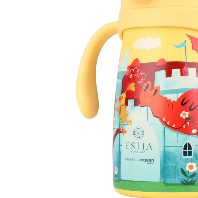 ESTIA HOME ART ΘΕΡΜΟΣ ΠΑΙΔΙΚΟ BUBBLE BOTTLE SAVE THE AEGEAN 300ml FORTRESS DRAGON - Image 2