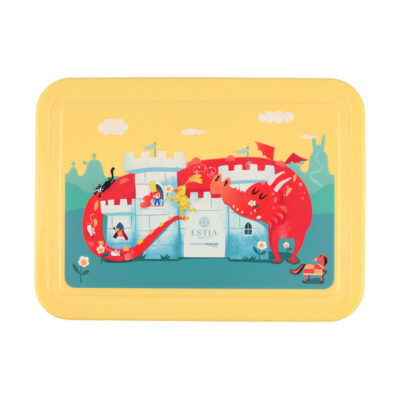 ESTIA HOME ART ΠΑΙΔΙΚΟ ΦΑΓΗΤΟΔΟΧΕΙΟ SAVE THE AEGEAN 1330ml ΜΕ 5 ΘΗΚΕΣ FORTRESS DRAGON