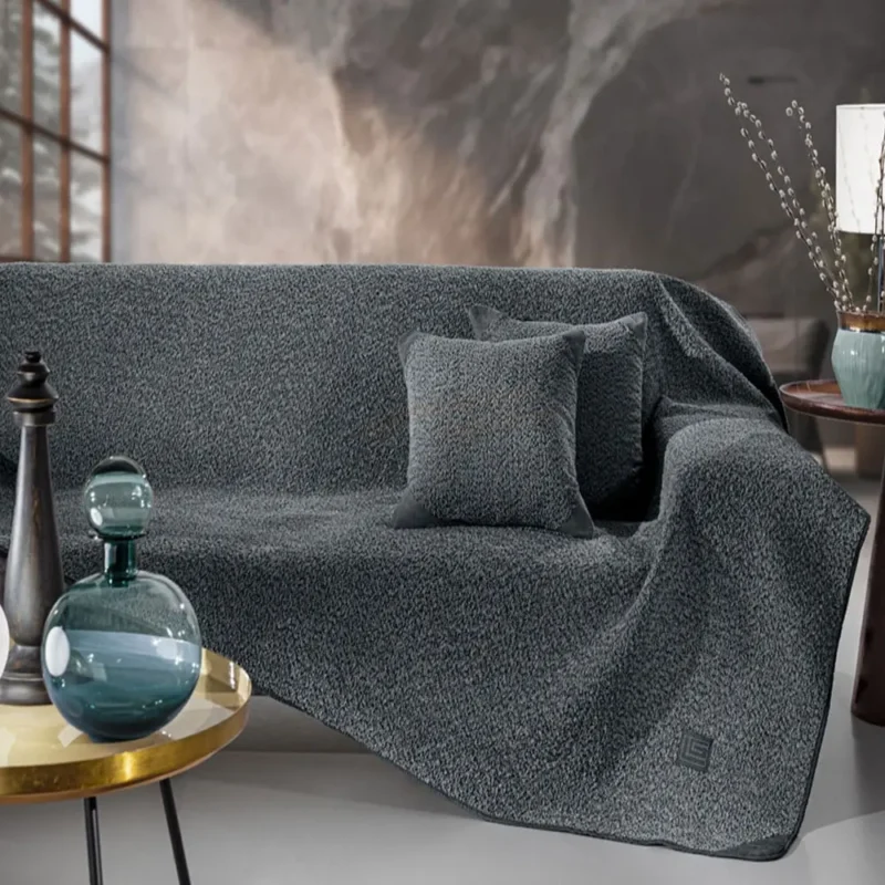 GUY LAROCHE ΡΙΧΤΑΡΙ ΤΕΤΡΑΘΕΣΙΟΥ ΚΑΝΑΠΕ LAMA ANTHRACITE 170X350