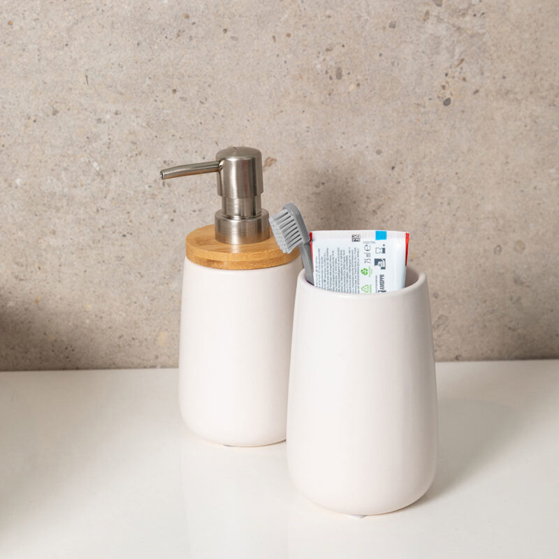 ESTIA HOME ART ΑΝΤΛΙΑ ΣΑΠΟΥΝΙΟΥ BAΜBOO ESSENTIALS ΔΟΛΟΜΙΤΗ 360ml ΛΕΥΚΗ - Image 3