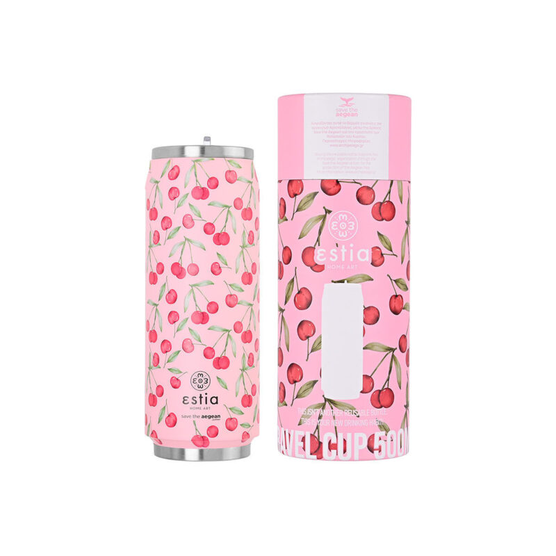 ESTIA HOME ART ΘΕΡΜΟΣ TRAVEL CUP SAVE THE AEGEAN 500ml CHERRY ROSE