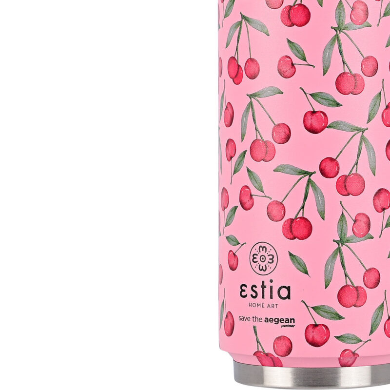 ESTIA HOME ART ΘΕΡΜΟΣ TRAVEL CUP SAVE THE AEGEAN 500ml CHERRY ROSE - Image 4
