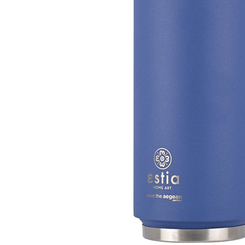 ESTIA HOME ART ΘΕΡΜΟΣ TRAVEL CUP SAVE THE AEGEAN 500ml DENIM BLUE - Image 4