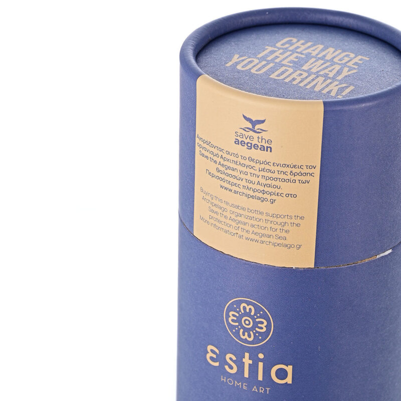 ESTIA HOME ART ΘΕΡΜΟΣ TRAVEL CUP SAVE THE AEGEAN 500ml DENIM BLUE - Image 6