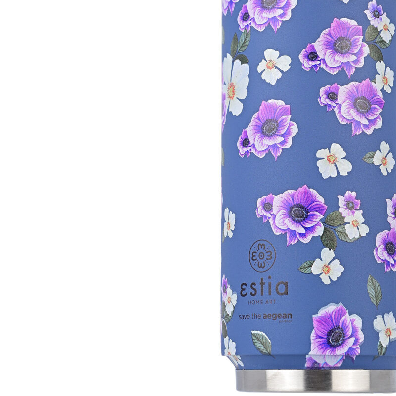 ESTIA HOME ART ΘΕΡΜΟΣ TRAVEL CUP SAVE THE AEGEAN 500ml GARDEN BLUE - Image 5