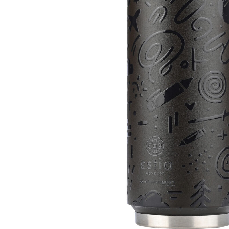 ESTIA HOME ART ΘΕΡΜΟΣ TRAVEL CUP SAVE THE AEGEAN 500ml NOIR ECHO - Image 4