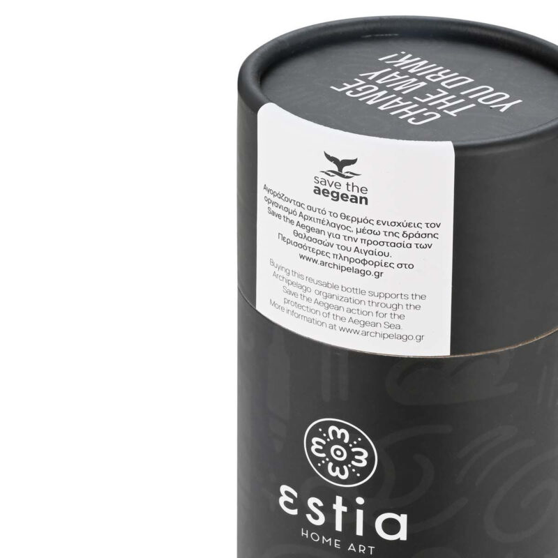 ESTIA HOME ART ΘΕΡΜΟΣ TRAVEL CUP SAVE THE AEGEAN 500ml NOIR ECHO - Image 6