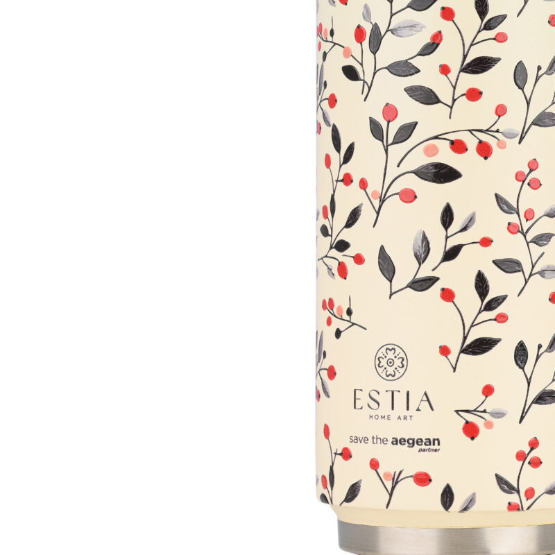 ESTIA HOME ART ΘΕΡΜΟΣ TRAVEL CUP SAVE THE AEGEAN 500ml BLOOM BEIGE - Image 3