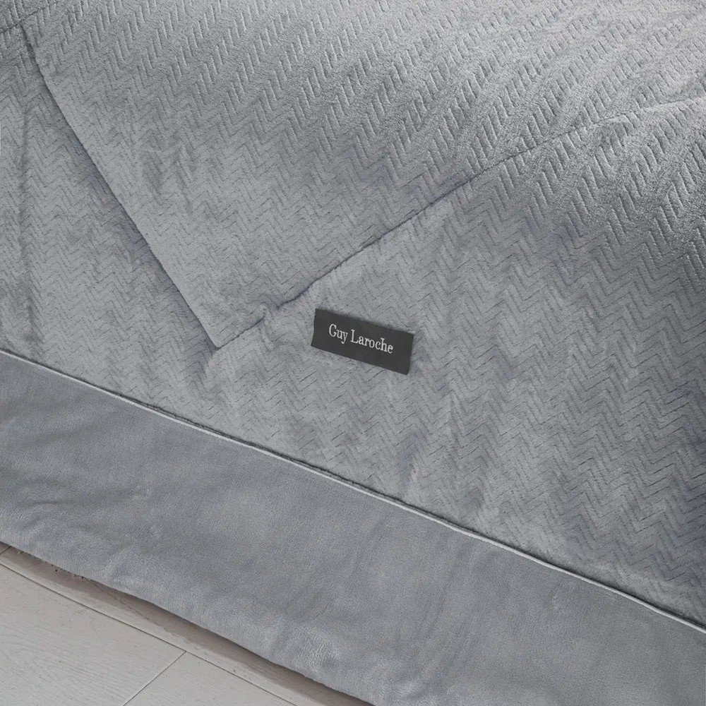 GUY LAROCHE ΚΟΥΒΕΡΤΟΠΑΠΛΩΜΑ MONO 180x240εκ. MOORE SILVER - Image 5
