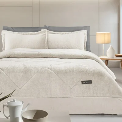 GUY LAROCHE ΚΟΥΒΕΡΤΟΠΑΠΛΩΜΑ ΥΠΕΡΔΙΠΛΟ 220x240εκ. MOORE IVORY